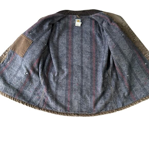 Vintage Carhartt Barn Chore Work Jacket Mens Large Chestnut Brown Trashed C02CHT - Picture 5 of 15